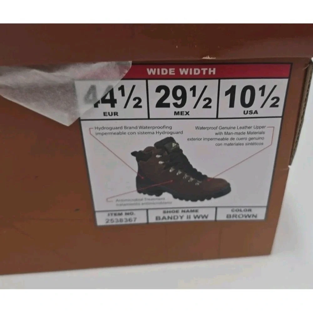 Ozark Trail Bandy Men's Hiking Boots 10.5W Dark Brown Leather Waterproof